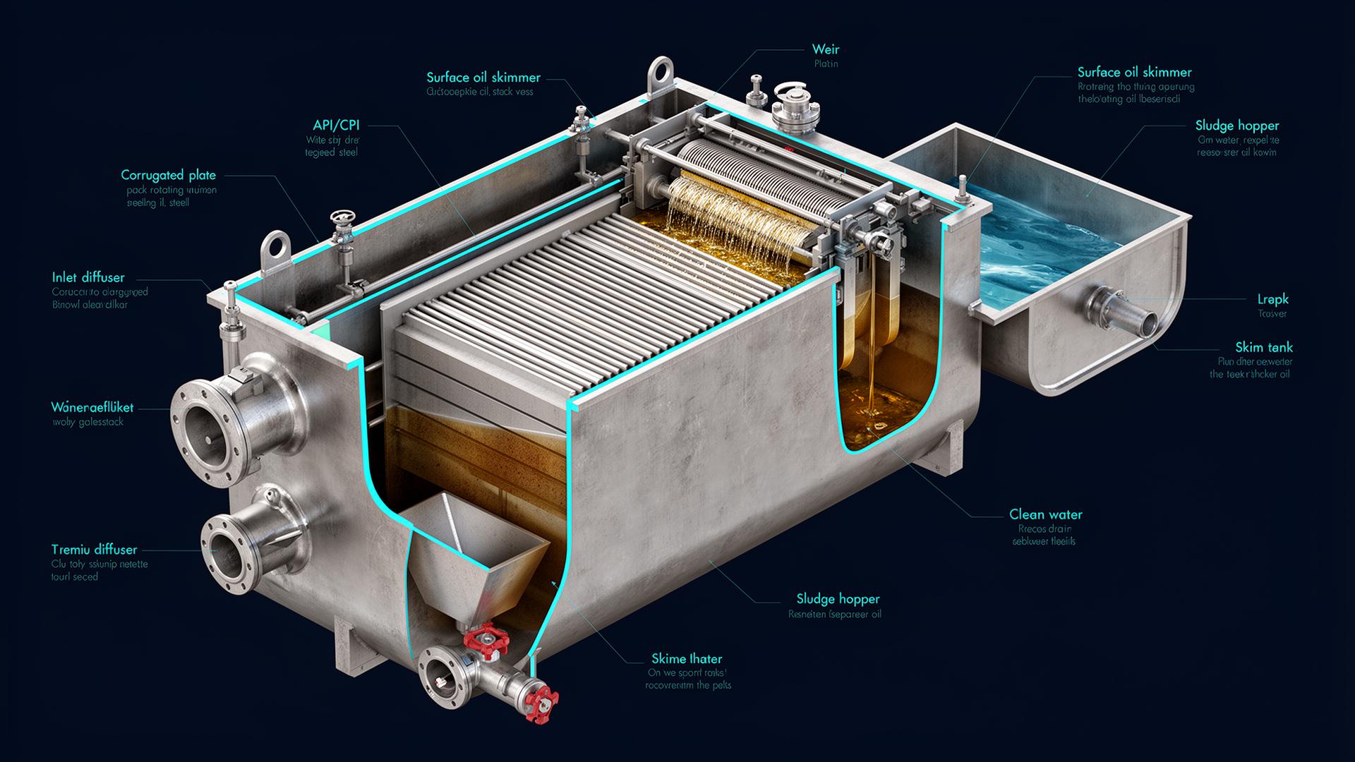 Advanced Proprietary API / CPI Separator 3D illustration