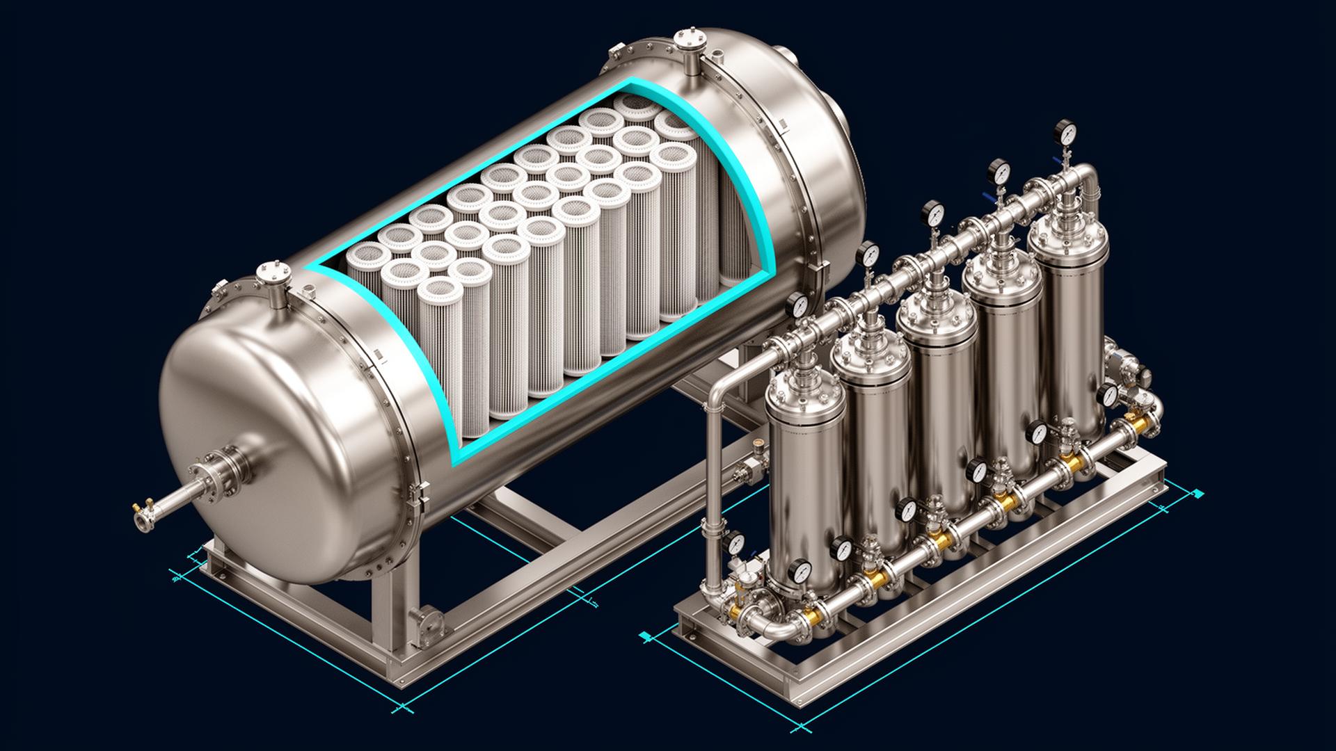 Cartridge Filtration Skid 3D illustration